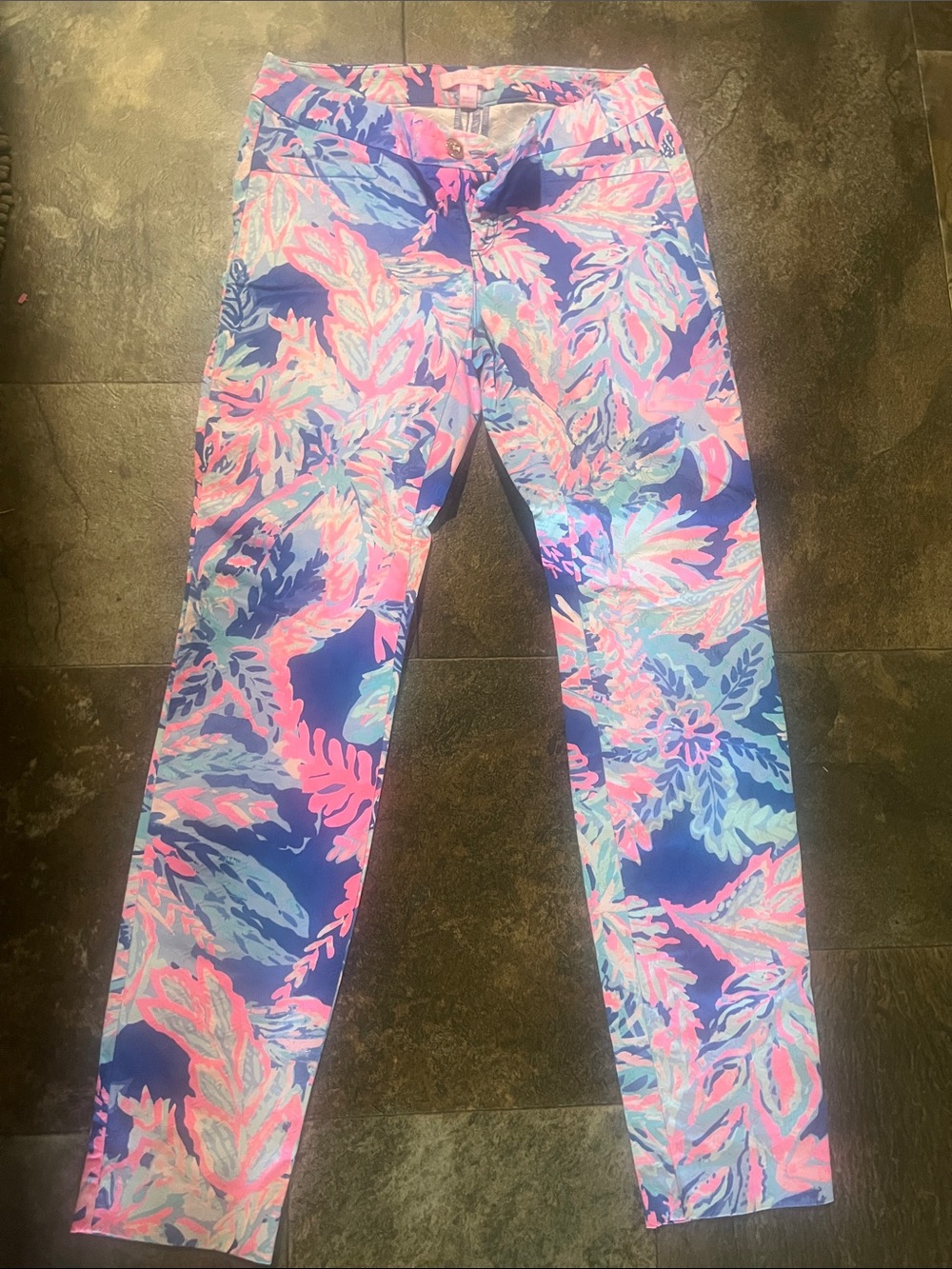 Lilly Pulitzer Blue, Pink & Aqua Floral Pants
